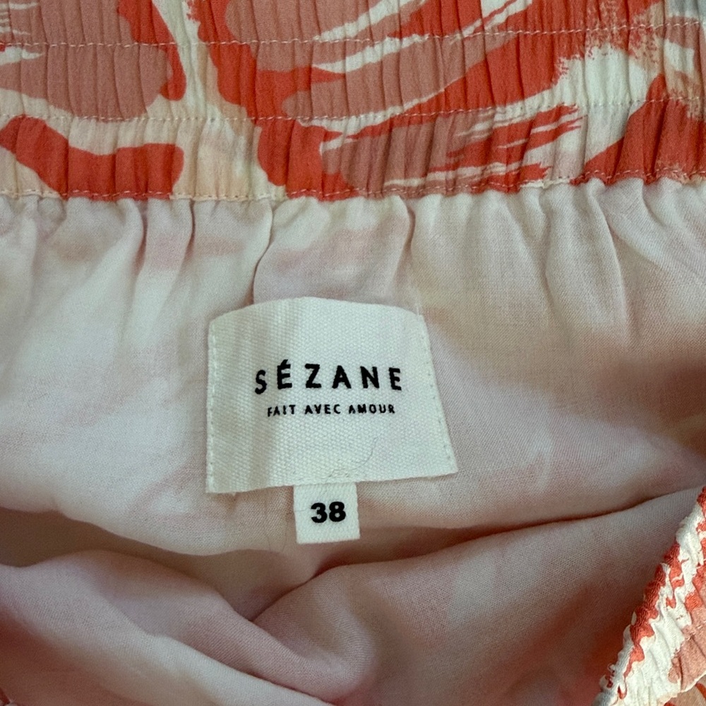 Sezane watercolor mini skirt Sz 6 - Picture 3 of 9